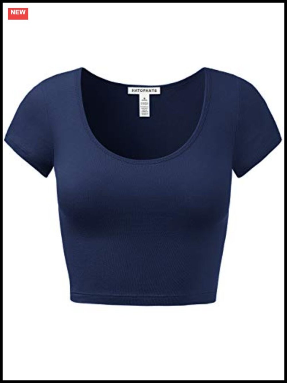 Women's Cotton Spandex Crop Top Short Sleeve Scoop Neck Stretchy Casual Tee